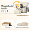 SoBuy FST99-MI Fauteuil Velours Confortable Design Industriel – Structure Métallique – 59×74×78 cm, Blanc Crème