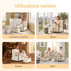 SoBuy FST99-MI Fauteuil Velours Confortable Design Industriel – Structure Métallique – 59×74×78 cm, Blanc Crème