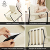 SoBuy FST99-MI Fauteuil Velours Confortable Design Industriel – Structure Métallique – 59×74×78 cm, Blanc Crème