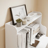 SoBuy FWT105-II-W Bureau Rabattable Ultra-fin 25 cm avec Étagères et Boîte Coulissante à Roulettes – Blanc, 64×25×100,6 cm