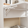 SoBuy FWT105-II-W Bureau Rabattable Ultra-fin 25 cm avec Étagères et Boîte Coulissante à Roulettes – Blanc, 64×25×100,6 cm