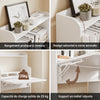 SoBuy FWT105-II-W Bureau Rabattable Ultra-fin 25 cm avec Étagères et Boîte Coulissante à Roulettes – Blanc, 64×25×100,6 cm