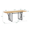 SoBuy FWT113-N Table à Manger Pliante et Extensible 3 Formats (10–153–200 cm), 2 à 8 Personnes, Plateau Effet Bois et Cadre Métal – Naturel