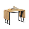 SoBuy FWT113-N Table à Manger Pliante et Extensible 3 Formats (10–153–200 cm), 2 à 8 Personnes, Plateau Effet Bois et Cadre M