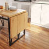 SoBuy FWT113-N Table à Manger Pliante et Extensible 3 Formats (10–153–200 cm), 2 à 8 Personnes, Plateau Effet Bois et Cadre Métal – Naturel