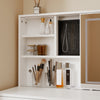 SoBuy FWT114-E-W Coiffeuse Blanche avec Miroir LED, USB-C et 5 Tiroirs – 120 cm