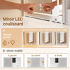 SoBuy FWT114-E-W Coiffeuse Blanche avec Miroir LED, USB-C et 5 Tiroirs – 120 cm
