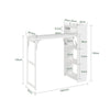 SoBuy FWT115-W Îlot Central de Cuisine à Table Pliante Extensible – Plan de Travail, Rangement – 65,3×199,5×120 cm, Blanc