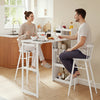 SoBuy FWT115-W Îlot Central de Cuisine à Table Pliante Extensible – Plan de Travail, Rangement – 65,3×199,5×120 cm, Blanc