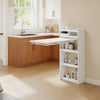 SoBuy FWT115-W Îlot Central de Cuisine à Table Pliante Extensible – Plan de Travail, Rangement – 65,3×199,5×120 cm, Blanc
