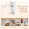 SoBuy FWT115-W Îlot Central de Cuisine à Table Pliante Extensible – Plan de Travail, Rangement – 65,3×199,5×120 cm, Blanc