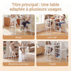 SoBuy FWT115-W Îlot Central de Cuisine à Table Pliante Extensible – Plan de Travail, Rangement – 65,3×199,5×120 cm, Blanc