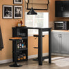 SoBuy FWT17-II-SCH Table de Bar Haute de Cuisine Table Mange Debout pour Petits Espaces, Bar pour Cuisine, Salon, Bureau ou Bar à Café Noire 112 x 57 x 106 cm