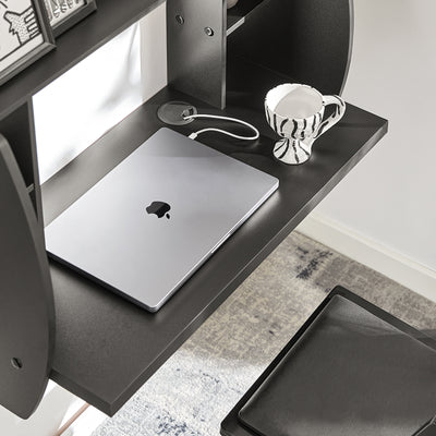 SoBuy FWT18-Sch Table Murale Bureau avec Étagère intégrée Armoire de Rangement Murale