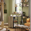 SoBuy FWT62-N Table Pliante avec 2 Abattants et 3 Étagères de Rangement, Table de Cuisine Salle à Manger Pliable, Économie d'espace, 180 x 60 x 77cm