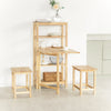SoBuy FWT70-N Table de Salle à Manger Pliante avec étagères latérales, Table à Manger en Bois d'hévéa, Table à Dîner Pliable, Table en Bois pour Cuisine, Salle à Manger, Salon et Balcon, 60x98x126cm