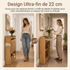 SoBuy FWT92-N Bureau Mural Pliant avec 3 Étagères Intégrées – 64×58×82 cm Déplié, 20 cm Plié, Charge 35 kg, Naturel