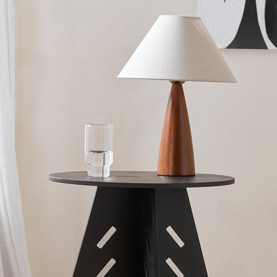 SoBuy HFBT01-SCH Table d'appoint Ronde en Bois Table Basse Ronde Table de Nuit Table de Chevet Bouts de Canapé en Tenons et Mortaises, Noir