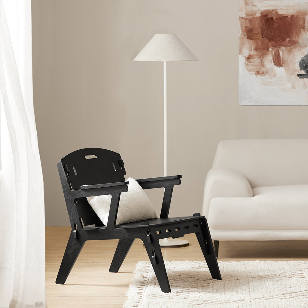 SoBuy HFST02-SCH Fauteuil Design Salon Ergonomique Chaise Fauteuil de Salon Confortable Fauteuil de Bureau en Tenons et Mortaises