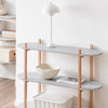 SoBuy HSTR01-H-HG Bibliothèque à 3 Niveaux, Étagère de Rangement, Étagère sur Pied en Bois à 3 Étages, Table d’Entrée, Table Console pour Salon, Bureau, Chambre, 100x33x88cm, Gris