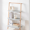 SoBuy HSTR02-HG Étagère Échelle, Bibliothèque à 4 Niveaux, Étagère de Rangement, Meuble de Rangement sur Pieds, Bibliothèque Murale, pour Bureau, Salon, Chambre, Cuisine, 65x39x169cm, Gris