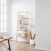 SoBuy HSTR02-HG Étagère Échelle, Bibliothèque à 4 Niveaux, Étagère de Rangement, Meuble de Rangement sur Pieds, Bibliothèque Murale, pour Bureau, Salon, Chambre, Cuisine, 65x39x169cm, Gris