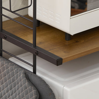 SoBuy KCR08-PF Étagère Micro-Ondes 2 Niveaux pour Double Four, Grande Capacité, Rangement Optimisé, Design Fonctionnel, Usage Quotidien – Charge 40 kg, Métal