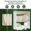 SoBuy KCR09-W Porte-Assiettes Mural avec Étagère et 7 Crochets – 11 Assiettes Ø35 cm, 64×24×71 cm, 10 kg, Blanc