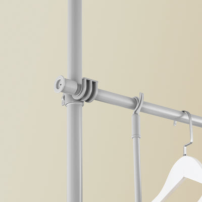 SoBuy KLS03-II-HG Portant à vêtements télescopique robuste – Penderie ouverte réglable avec tringles pour chambre/dressing, Gris