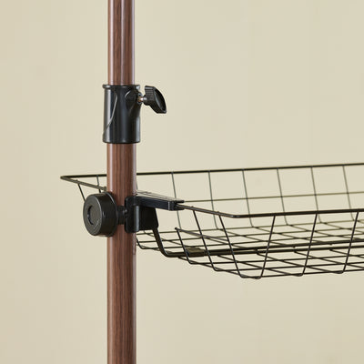 SoBuy KLS04-II-BR Portant à vêtements télescopique solide - Penderie ouverte réglable avec tringles et étagères, Porte manteau pour chambre/dressing, Marron