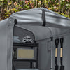 SoBuy KLS11-DG Abri de Jardin, Cabane de Jardin Exterieur Imperméable, abri Moto avec des Crochets, Garage pour Vélo et Outils, Abri Vélo, Rangement et Stockage, Gris, 120x176x163 cm