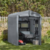 SoBuy KLS11-DG Abri de Jardin, Cabane de Jardin Exterieur Imperméable, abri Moto avec des Crochets, Garage pour Vélo et Outils, Abri Vélo, Rangement et Stockage, Gris, 120x176x163 cm