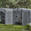 SoBuy KLS11-DG Abri de Jardin, Cabane de Jardin Exterieur Imperméable, abri Moto avec des Crochets, Garage pour Vélo et Outils, Abri Vélo, Rangement et Stockage, Gris, 120x176x163 cm