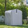 Prévente SoBuy KLS11-K Tuinschuur, tuinhuis voor buiten, waterdicht, motorhuis met haken, garage voor fiets en gereedschap, fietsschuur, opslag en opslag, zilver, 120 x 176 x 163 cm