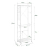 SoBuy KLS21-W Porte-Manteaux sur Pied avec Roulettes – Penderie Métal, 2 Étagères – 60×32×175 cm, Blanc