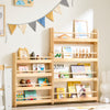 SoBuy KMB08-K-N Bibliotheque Enfant Étagère Livre Enfant 4 Niveaux Meuble Rangement Jouet Bibliothèque Meuble de Rangement Etagere Chambre Naturel 60x12x80cm