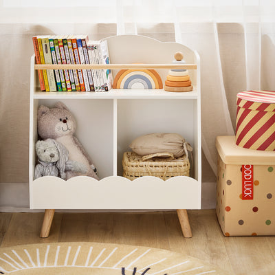 SoBuy KMB100-K-W Bibliothèque Enfant, Étagère à Livres, Étagère de Rangement Jouets pour Enfants,  2 Compartiments Ouverts