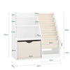 SoBuy KMB119-W Bibliotheque Enfant 3 Niveaux Bibliothèque Montessori avec Rangement Jouet et Paniers Tissu Meuble Chambre Enfant Etagere Chambre Blanc 80x40x80cm