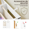 SoBuy KMB119-W Bibliotheque Enfant 3 Niveaux Bibliothèque Montessori avec Rangement Jouet et Paniers Tissu Meuble Chambre Enfant Etagere Chambre Blanc 80x40x80cm