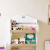 SoBuy KMB121-WN Bibliotheque Enfant Étagère Livre Enfant 4 Niveaux Meuble Rangement Jouet Bibliothèque Meuble de Rangement Etagere Chambre Blanc-Naturel 60x15x130.5 cm