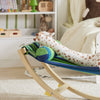 SoBuy KMB16-J Chaise a Bascule, Lit Enfant Bébé, Hamac Enfant, Chaise Longue à Bascule pour Enfant, Rocking-Chair, pour Chambre d'enfant, Patio, Salon, Jardin, 124x36x45 cm