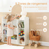 SoBuy KMB55-W Bibliothèque Enfant Montessori 8 Compartiments – Meuble Rangement Jouets et Livres, Blanc