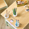 SoBuy KMB60-GR Table Enfant avec Chaise Ensemble 2 Pièces Table et Chaise pour Enfant Bureau avec 2 Étagères Porte-Papier et Rangements Stylos Vert 80x50x66