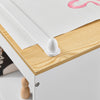 SoBuy KMB60-WN Table Enfant avec Chaise Ensemble 2 Pièces Table et Chaise pour Enfant Bureau avec 2 Étagères Porte-Papier et Rangements Stylos Blanc-Naturel 80x50x66