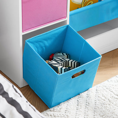 SoBuy KMB76-F Bibliothèque pour Enfants, Organisateur Jouets et Livres pour Enfants avec 2 Paniers, 5 Étagères et 1 Compartiment