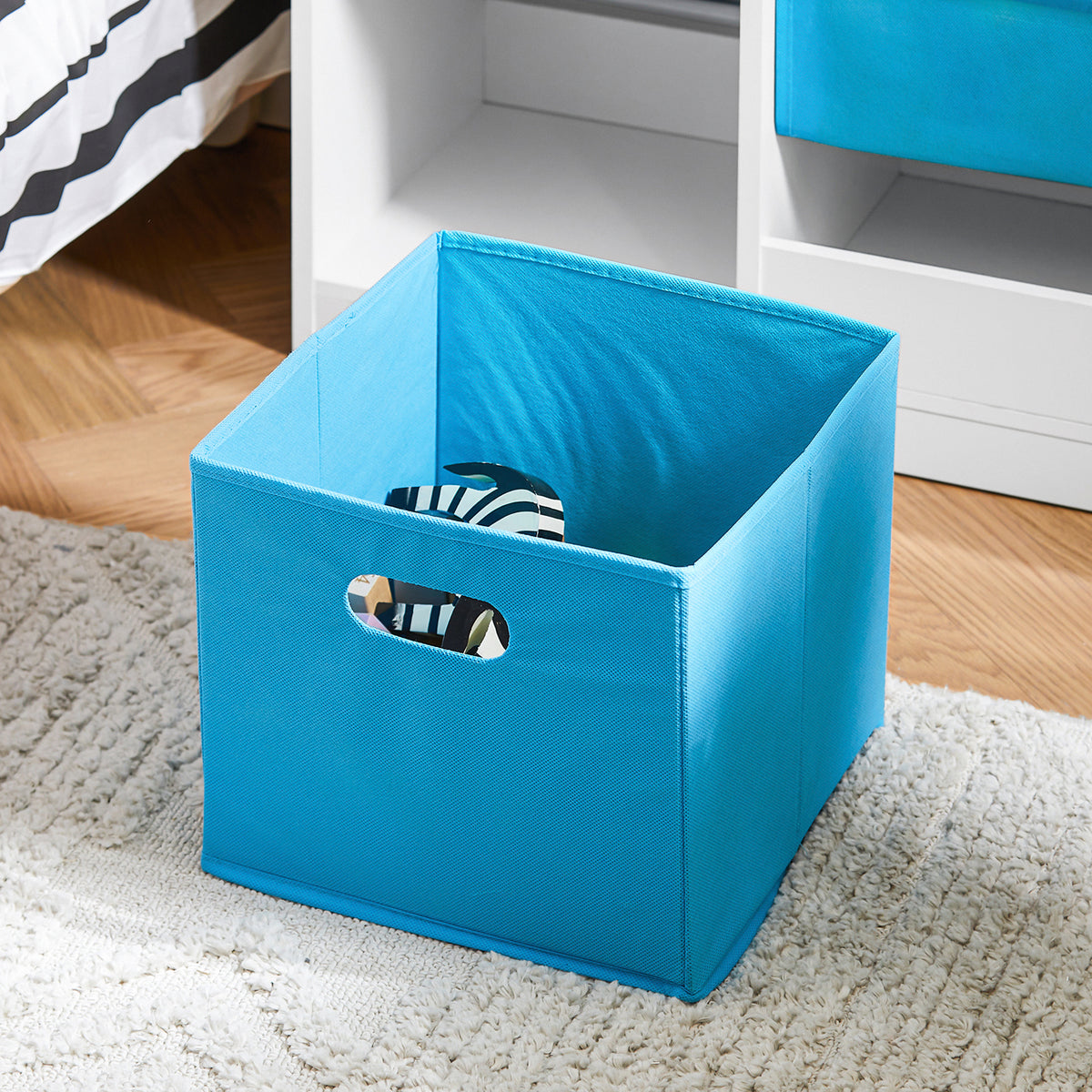 SoBuy KMB76-F Bibliothèque pour Enfants, Organisateur Jouets et Livres pour Enfants avec 2 Paniers, 5 Étagères et 1 Compartiment