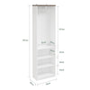 SoBuy KSB02-W Dressing Ouvert avec Tringle et Étagères – Penderie Compacte Bicolore, Gain de Place – 55×25×187 cm, Blanc et Bois