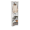 SoBuy KSB02-W Dressing Ouvert avec Tringle et Étagères – Penderie Compacte Bicolore, Gain de Place – 55×25×187 cm, Blanc et Bois