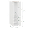 SoBuy KSB03-W Armoire Penderie 2 Portes pour Chambre – Penderie et 3 Étagères, Anti-Basculement – 45×55×187 cm, Blanc