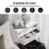 SoBuy NKD03-Wx2 Table de Chevet Murale, Table de Nuit Flottante avec Tiroir et Plateau, Étagère Murale pour Chambre à Coucher, L 45 x P 25 x H 22 cm, Blanc